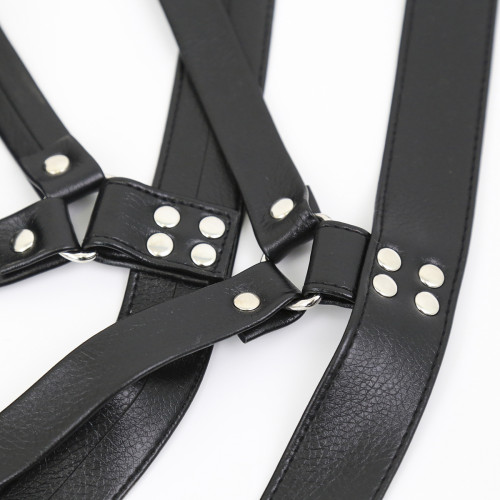 Leather chest harness with neck collar S-M SIZE - Image 6