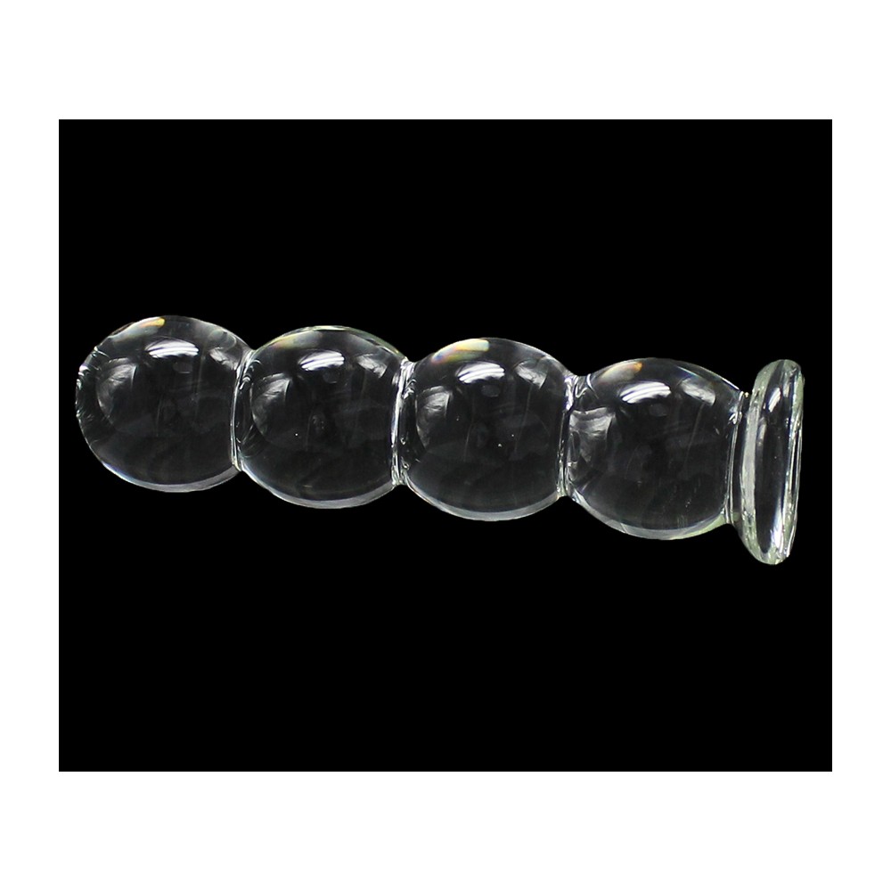 Clear Beaded Glass Anal plug Massager 15 X 3 cm - Image 2