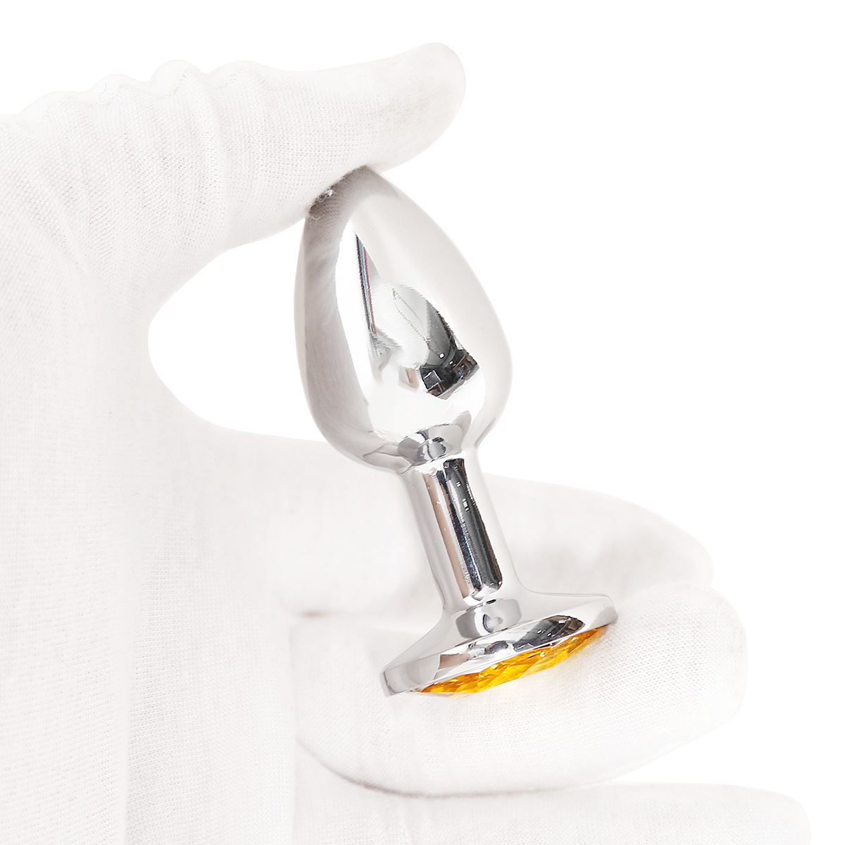 SMALL Naughty Toys metal Butt Plug YELLOW 7 X 2.8 cm - Image 4