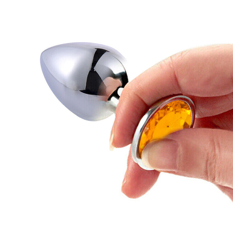 SMALL Naughty Toys metal Butt Plug YELLOW 7 X 2.8 cm - Image 2