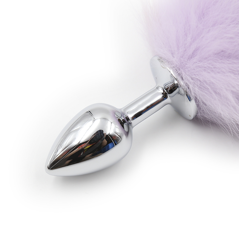 NAUGHTY TOYS purple tipped Fox tail small metal butt plug - Image 2