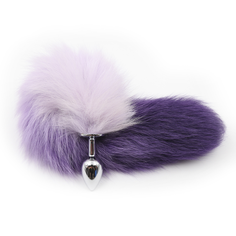 NAUGHTY TOYS purple tipped Fox tail small metal butt plug - Image 4