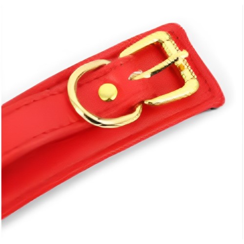 NAUGHTY TOYS sexy red with Gold snap-hook leather Ankle cuffs - Image 3