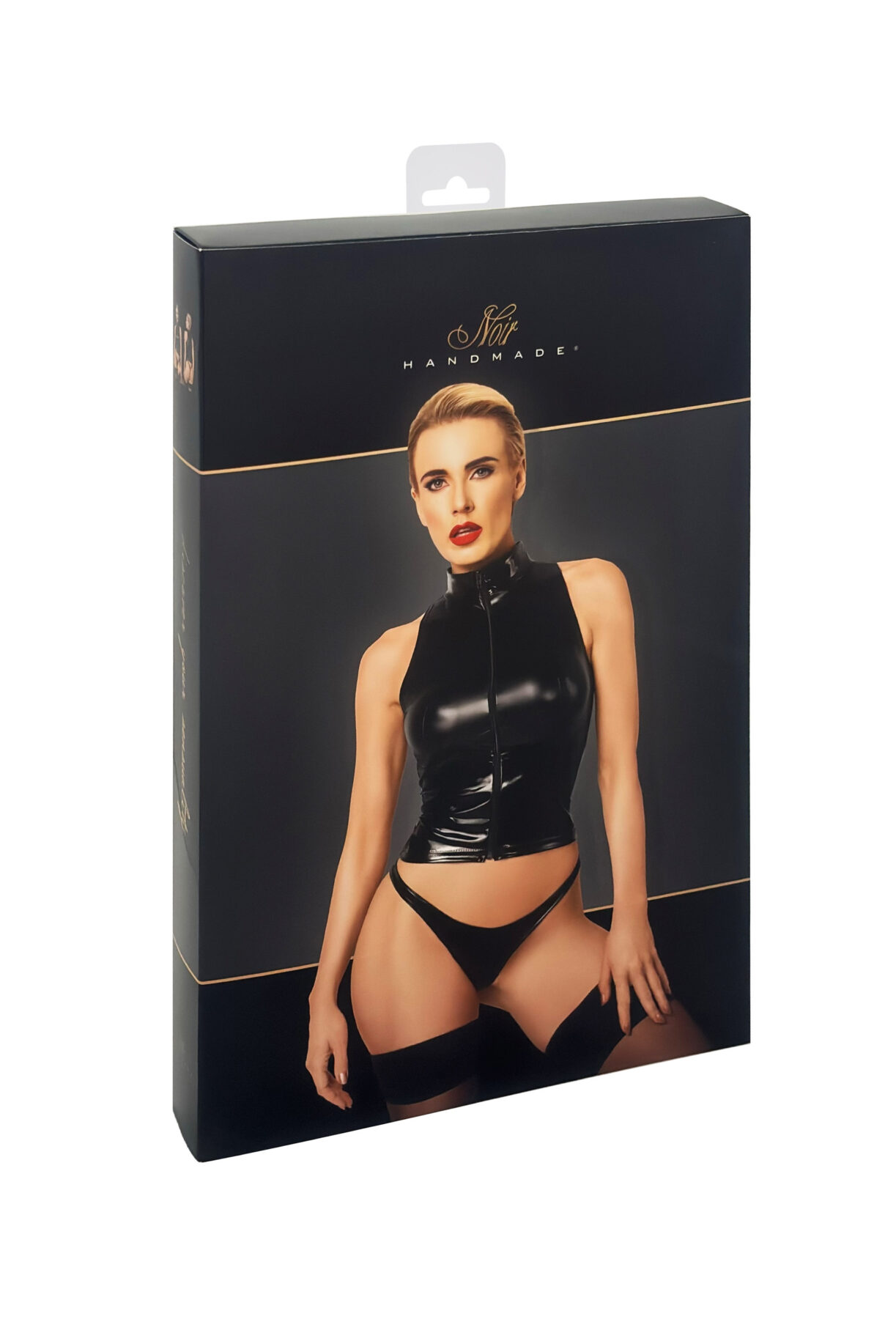 Noir Handmade Glam wetlook top with vinyl corset - Image 10