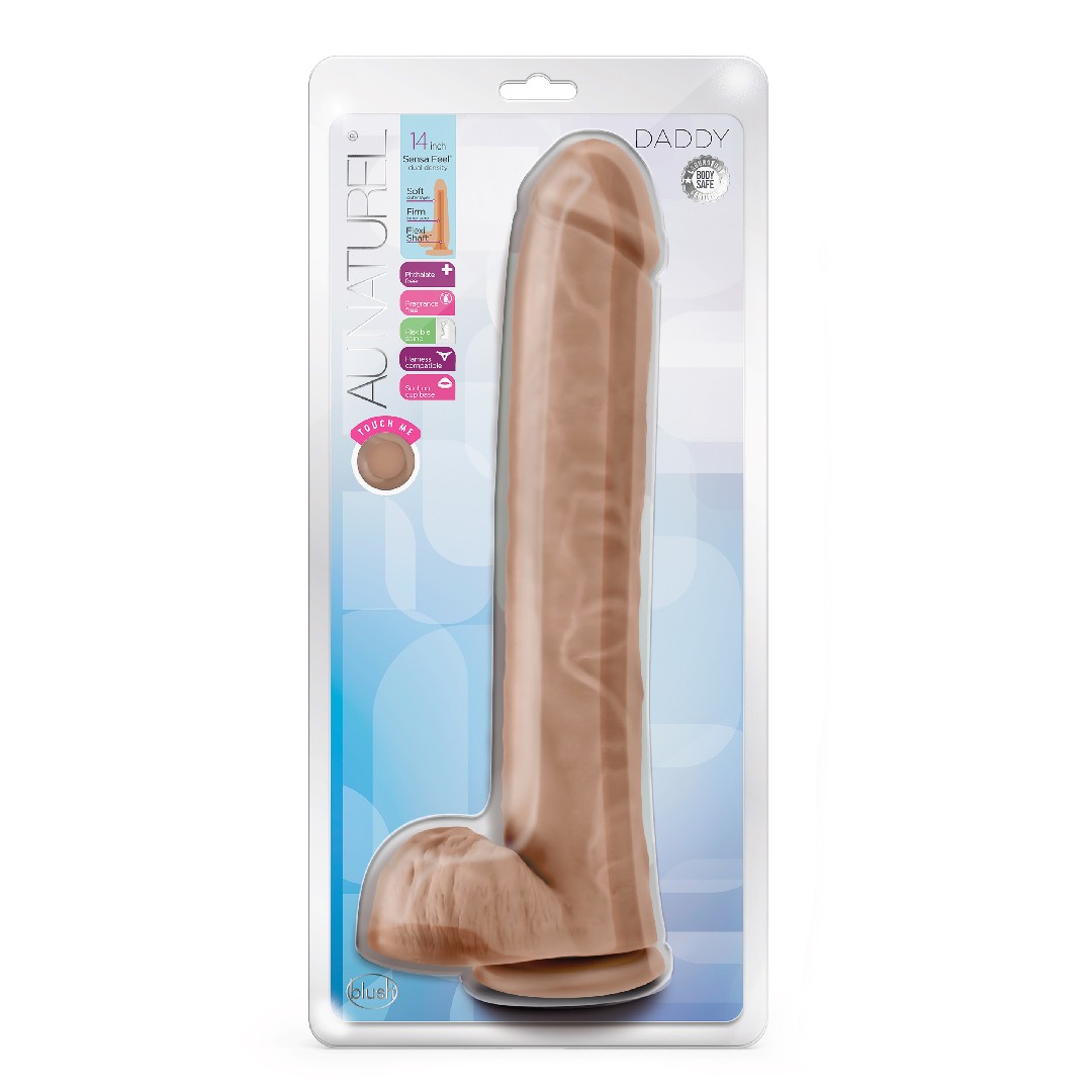 Au Naturel Daddy Dildo 35.5 X 6.3 cm MOCHA - Image 2