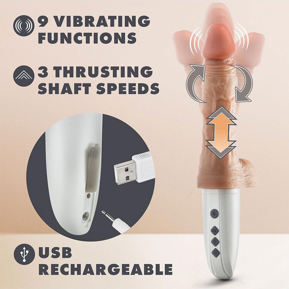 Dr Hammer Thrusting Dildo with Handle 17.7 x 4.4 cm BEIGE - Image 6
