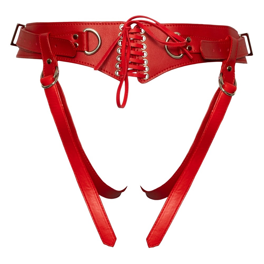 Bad Kitty Red leather adjustable Strap-on S-L - Image 3
