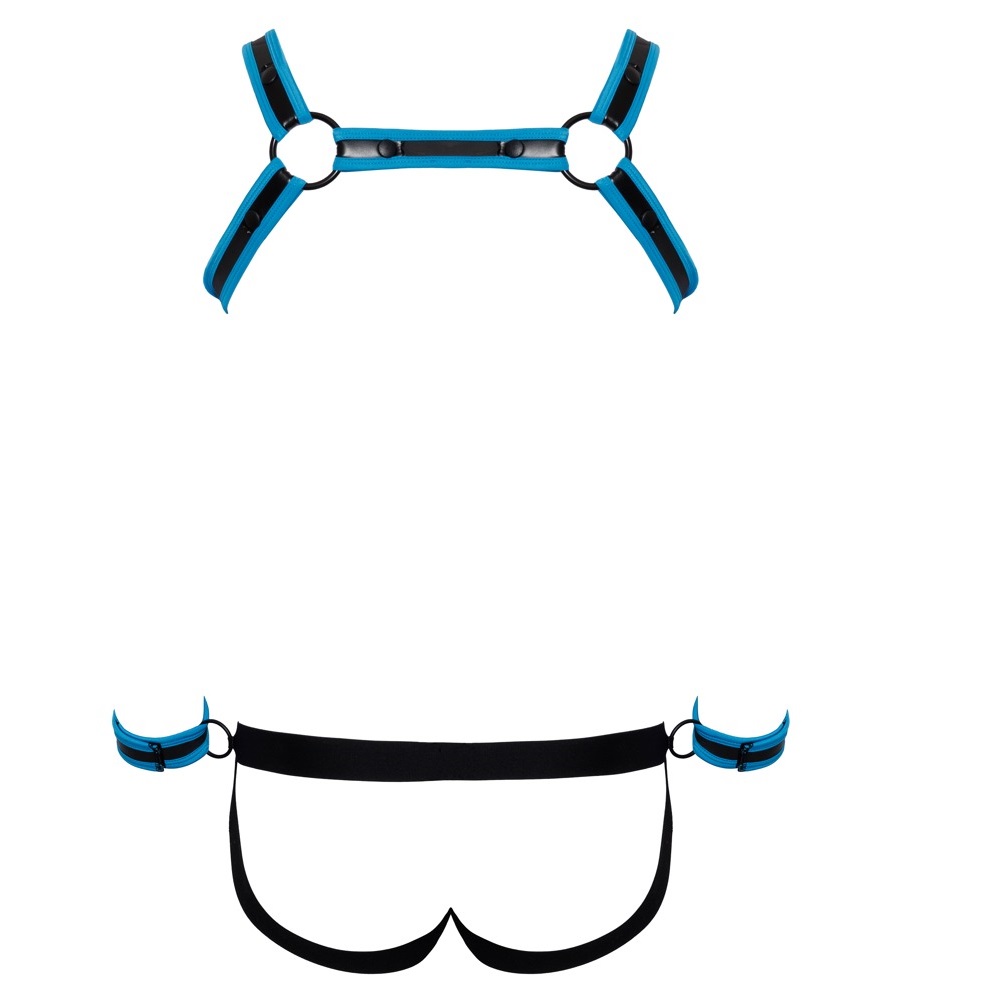 Plus Size Svenjoyment Bondage Set for men BLACK AND ROYAL BLUE - Image 2