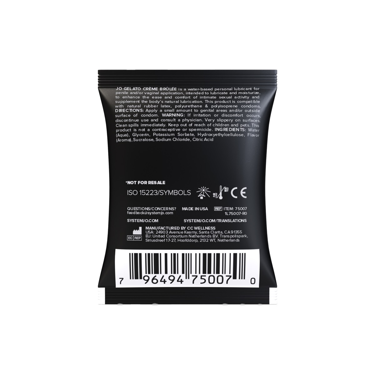 System Jo Creme Brulee Gelato Water Based Lube 5 ml sachet - Image 2