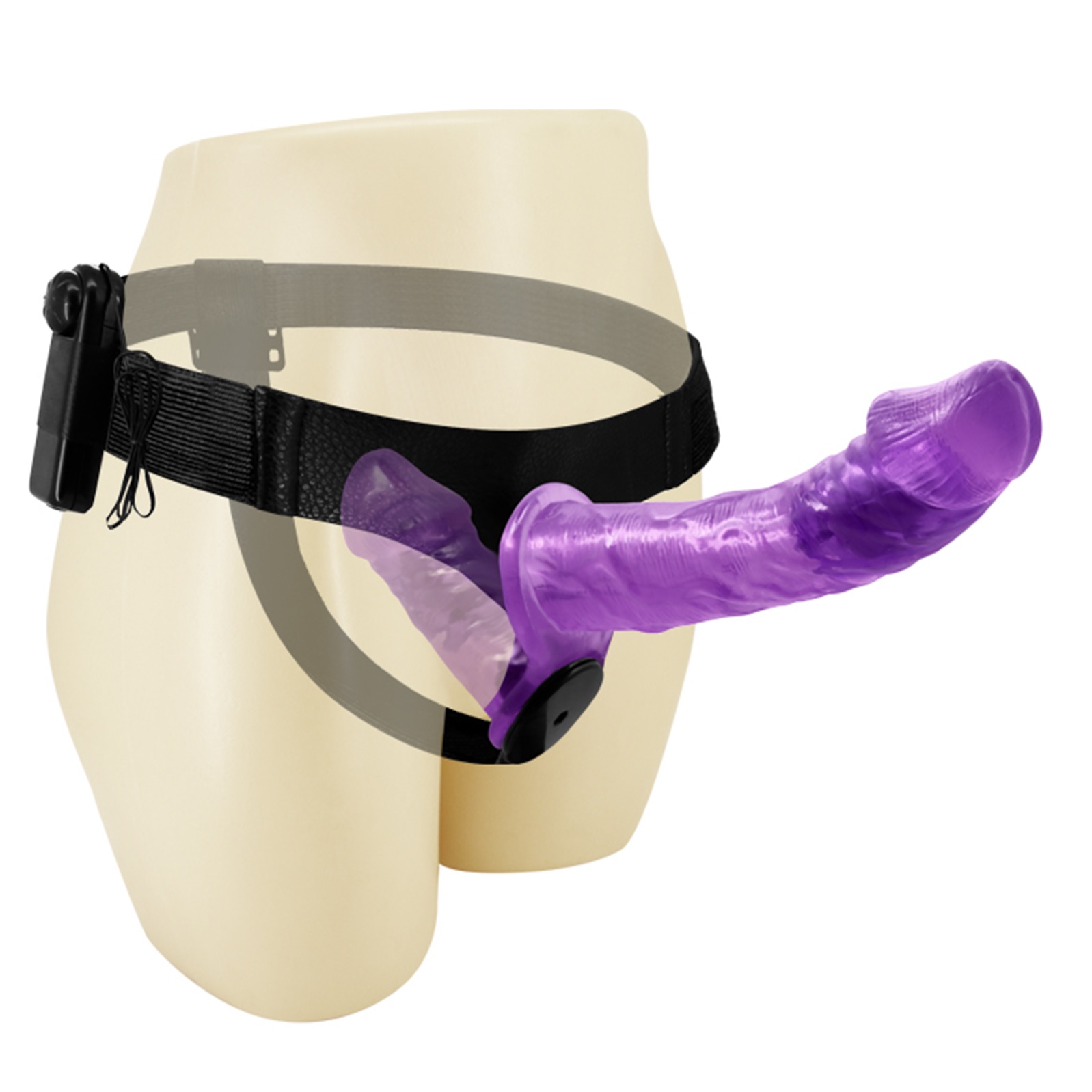 Baile ULTRA Strap On harness with purple double vibrator - Image 2