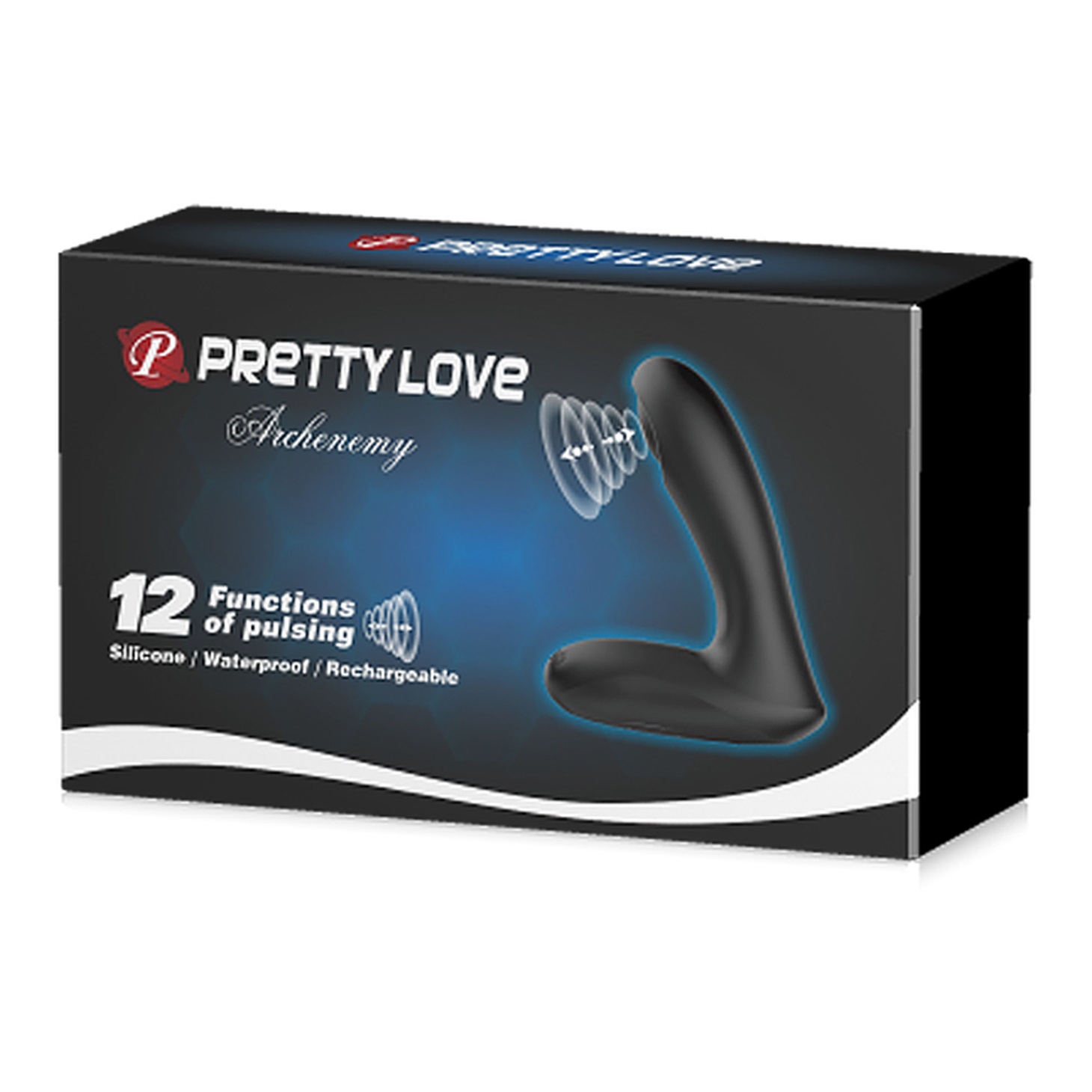 PRETTY LOVE ARCHENEMY Anal Massager with Pulse waves BLACK - Image 4