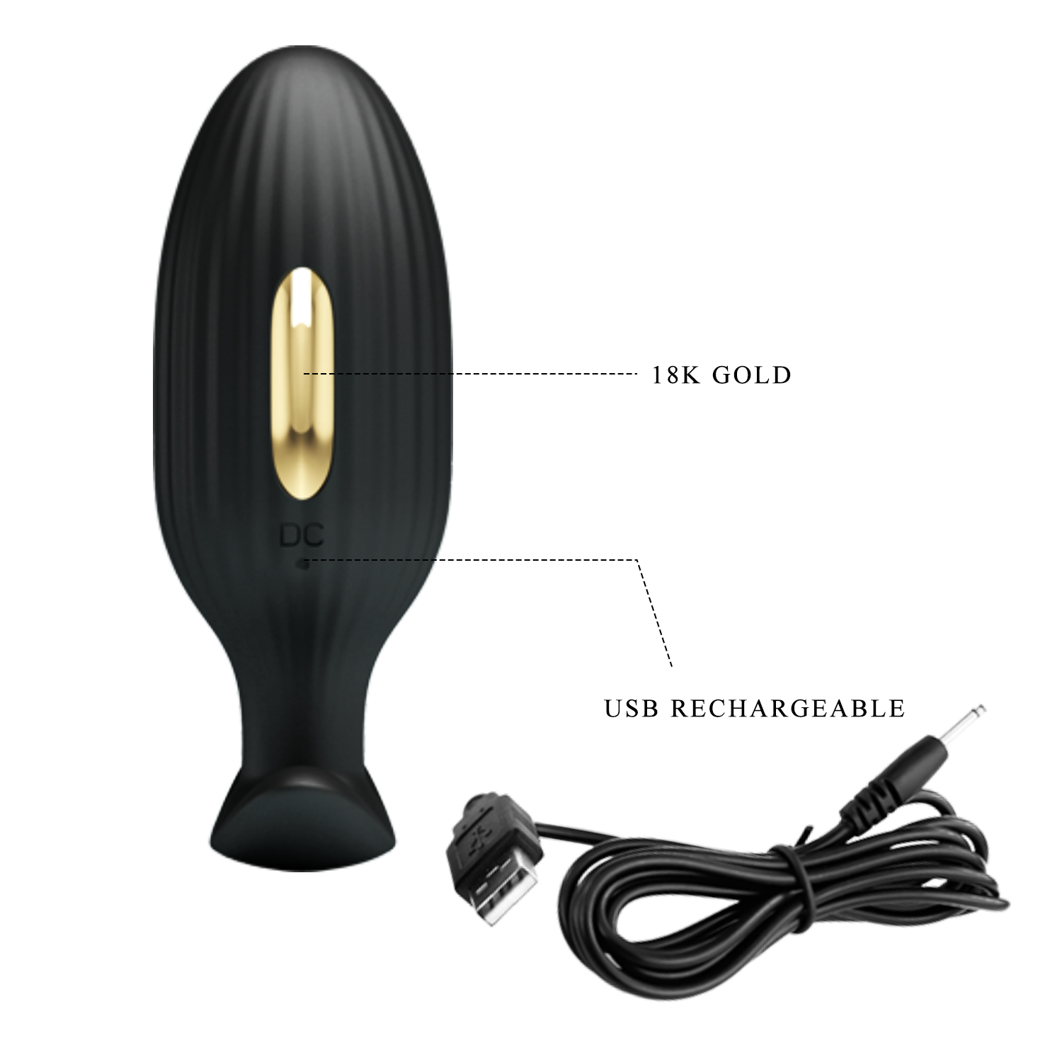 PRETTY LOVE JEFFERSON Vibrating Electro Butt Plug BLACK - Image 6