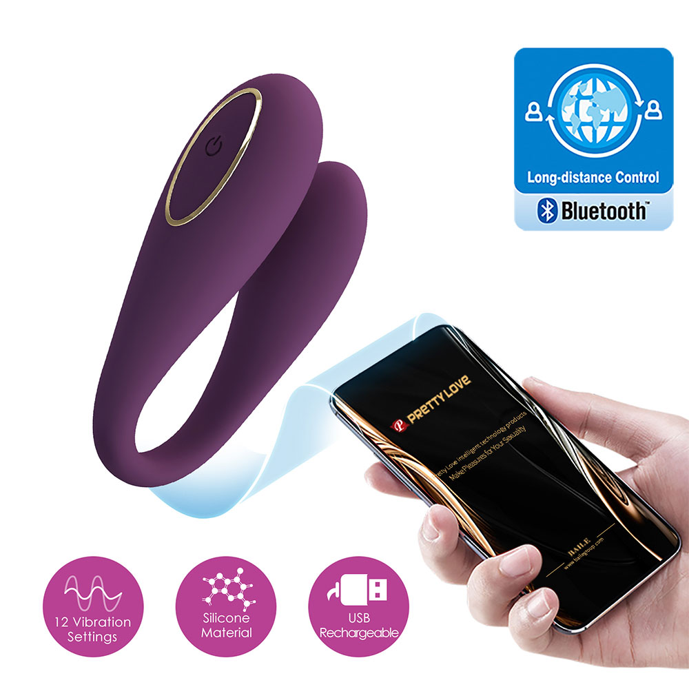 Pretty Love AUGUST App Controlled Couples Vibrator PURPLE - Image 2