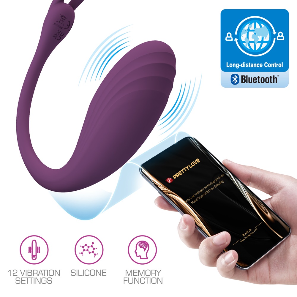 PRETTY LOVE Catalina Vibrating Egg with APP Purple - Image 2