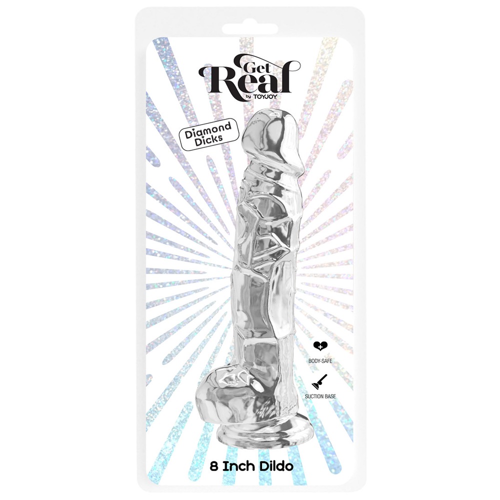 Dildo with Balls 22.5x4.5 cm TRANSPARENT - Image 2