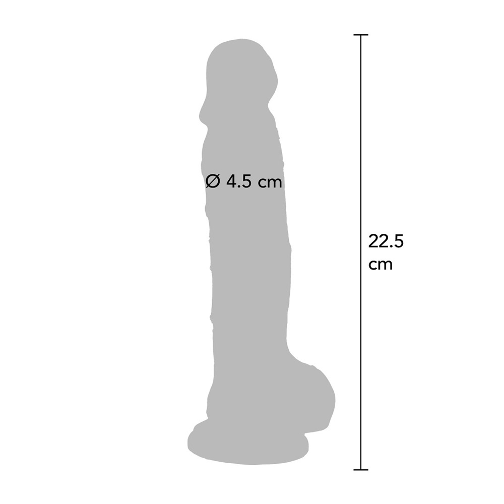 Dildo with Balls 22.5x4.5 cm TRANSPARENT - Image 4