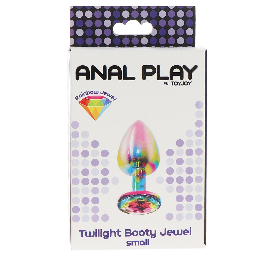 Aluminium Butt Plug with Raindow Jewel SMALL - Image 2