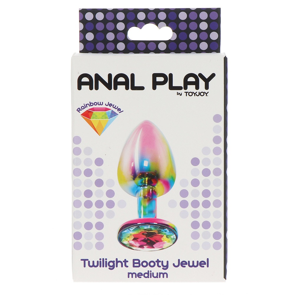 Aluminium Butt Plug with Raindow Jewel MEDIUM - Image 2