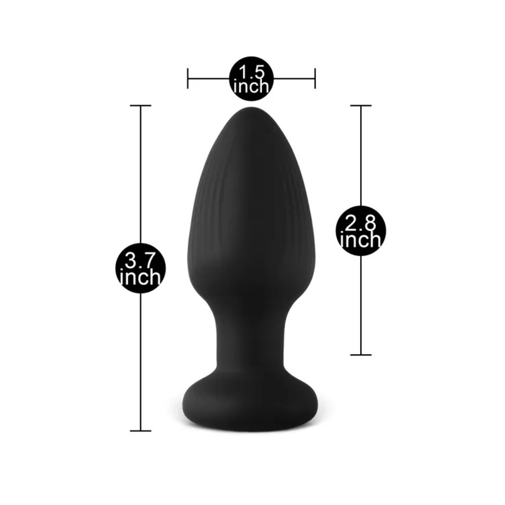 10-Speed Black Vibrating Rotating Light-Up Anal Plug with Remote Control - Image 6