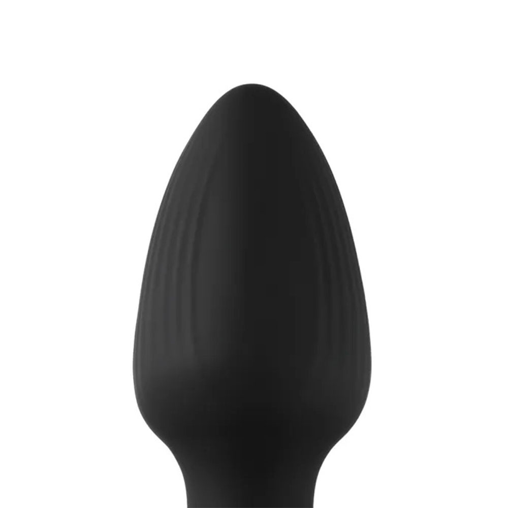 10-Speed Black Vibrating Rotating Light-Up Anal Plug with Remote Control - Image 5