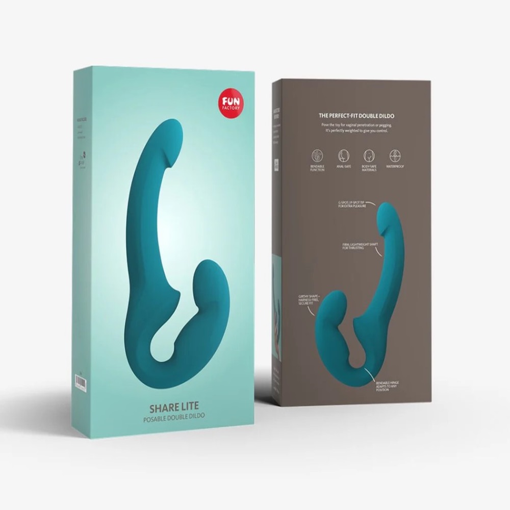 Fun Factory Share Lite Flexible double dildo for 2 BLUE - Image 2