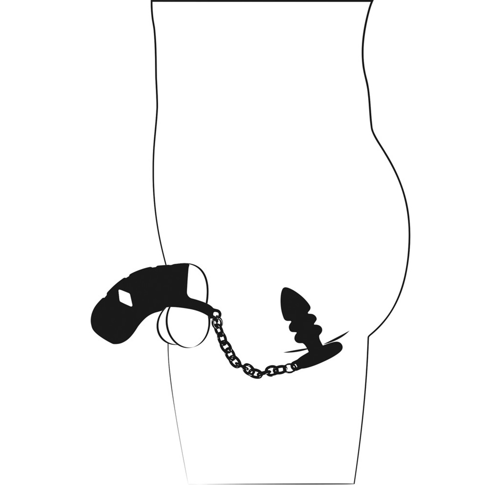 Ball ring with cock cage and anal plug - Image 5
