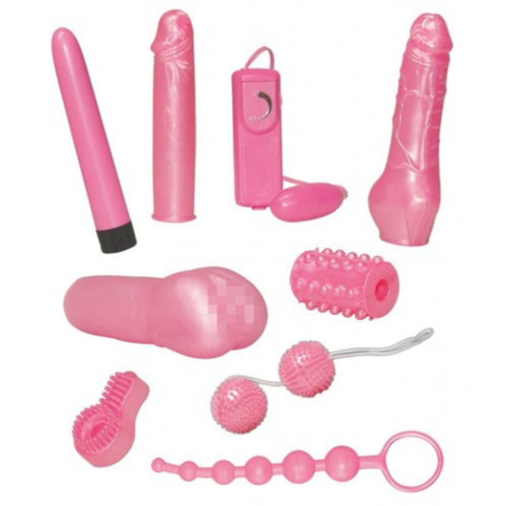 Complete 9pcs Pink Sex Toy Set - Image 2
