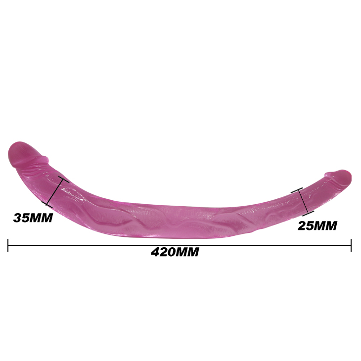 Double Dong Bendable Jelly Soft Pink Dildo 42 cm - Image 2