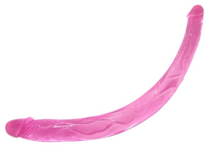 Double Dong Bendable Jelly Soft Pink Dildo 42 cm - Image 3