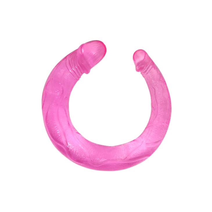 Double Dong Bendable Jelly Soft Pink Dildo 42 cm - Image 6