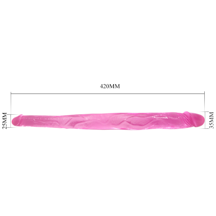Double Dong Bendable Jelly Soft Pink Dildo 42 cm - Image 4