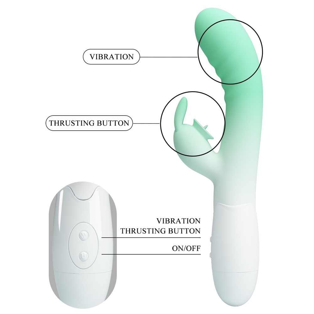 PRETTY LOVE Cerberus rabbit vibrator Green - Image 4