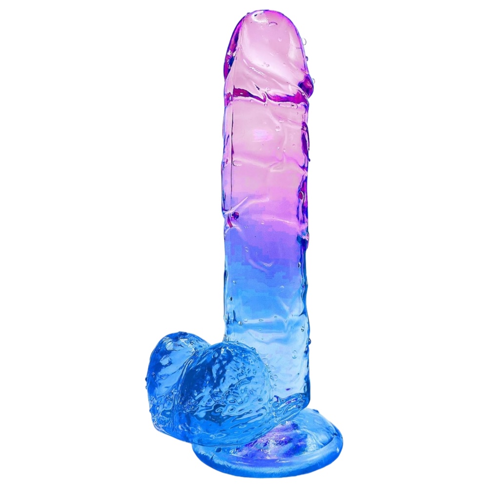 TOYBOY Realistic Cock and Balls Dildo Blue-Purple Gradient - Image 2