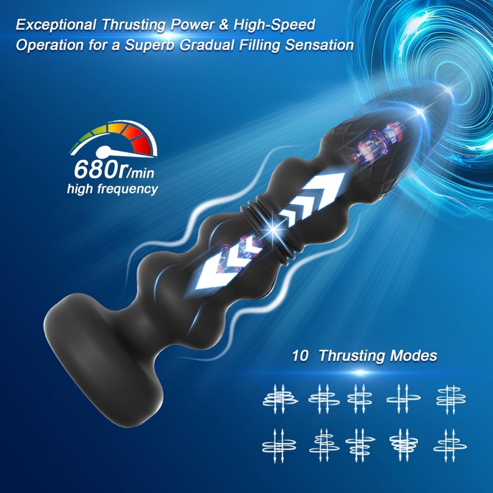 TOYBOY Thrusting Vibrating Anal Plug with Remote Control - Image 3