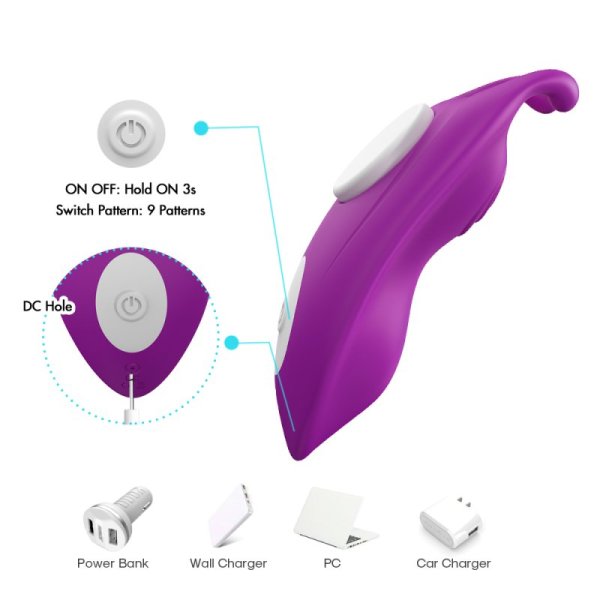 QUEEN'S wearable CLIP-ON vibrator with remote control PURPLE - Image 3