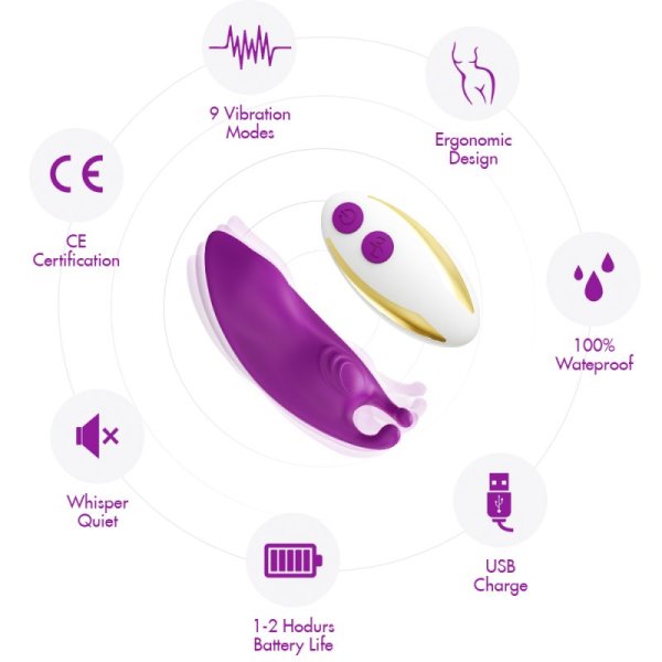 QUEEN'S wearable CLIP-ON vibrator with remote control PURPLE - Image 5