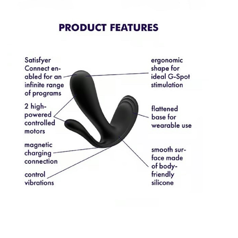 Satisfyer Top Secret Plus Wearable Vibrator with Anal Stimulator Black - Image 2