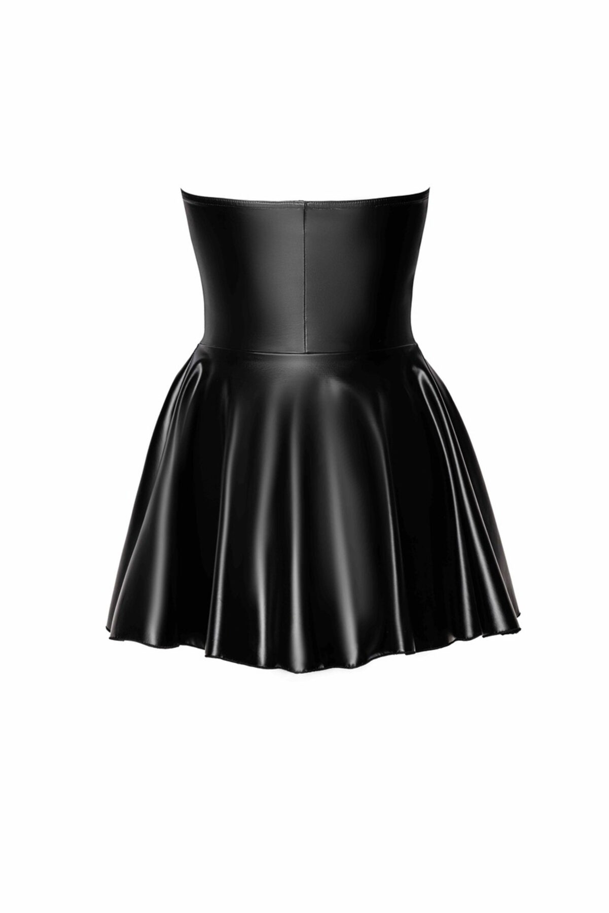 Noir handmade Wetlook corset mini dress with front zipper - Image 8