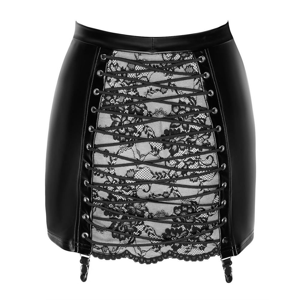 Noir Handmade Black Corset Mini Skirt - Image 2