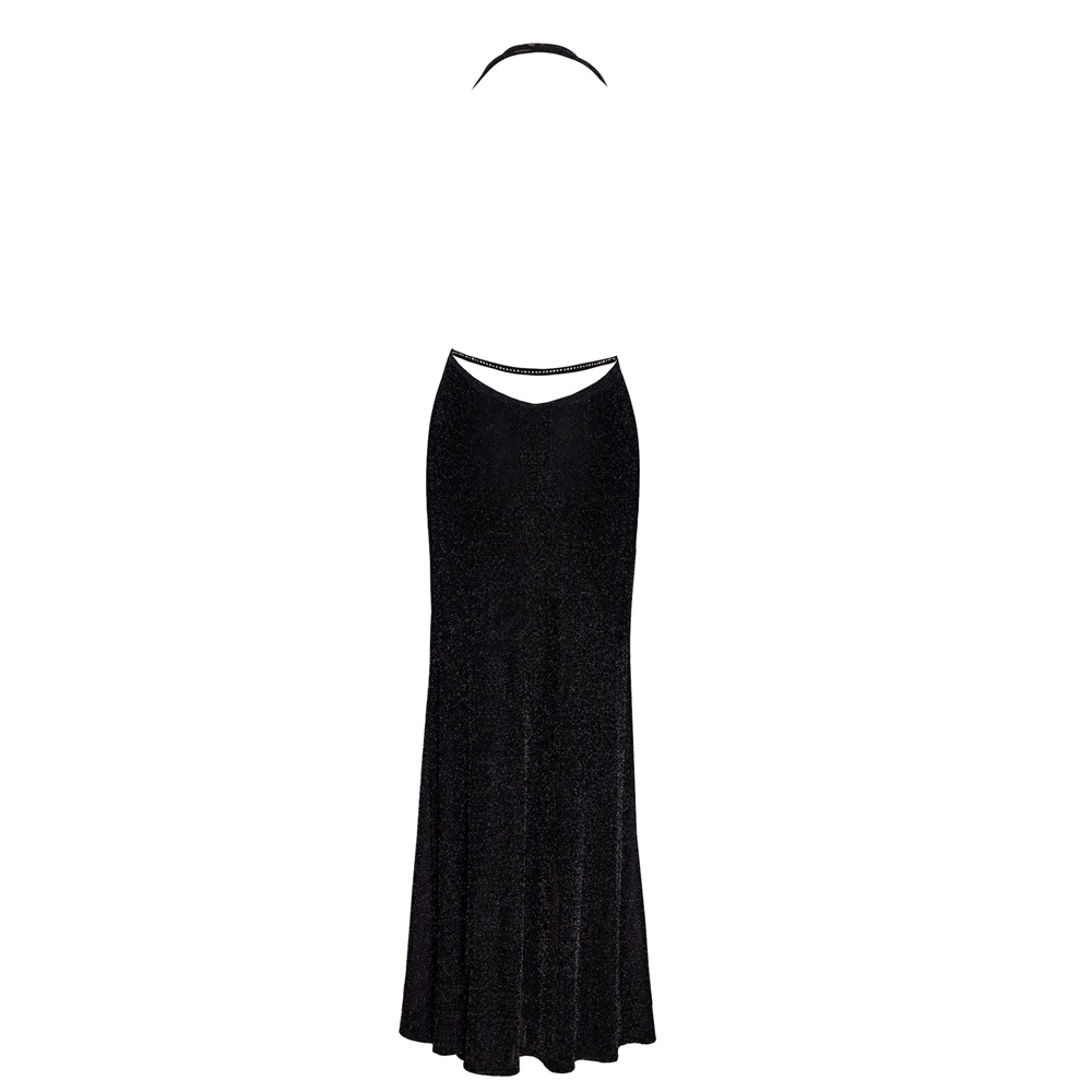 Noir Handmade Onyx Liquid Long black dress - Image 2