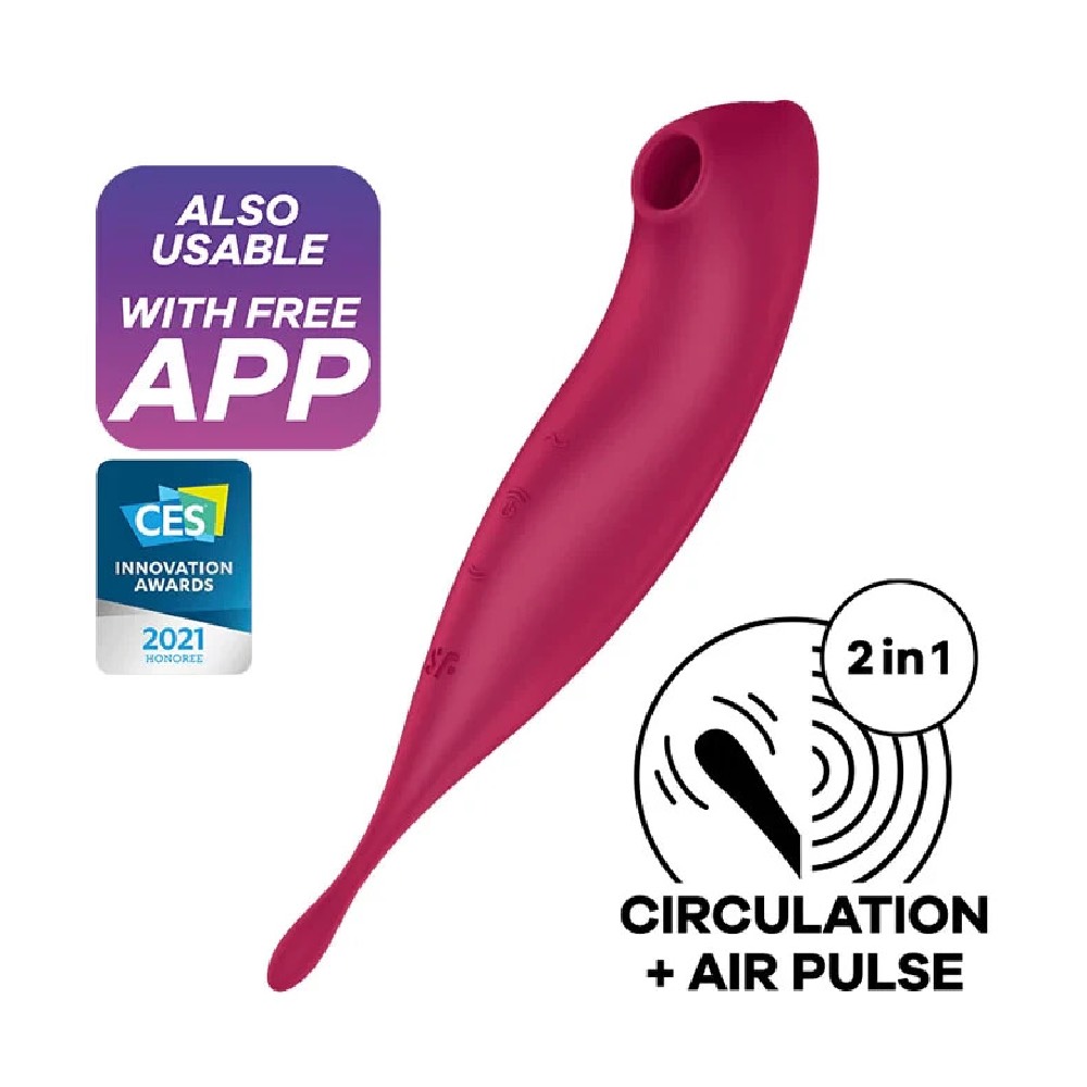 Satisfyer Twirling Pro Hybrid Air Pulse Vibrator Red - Image 3