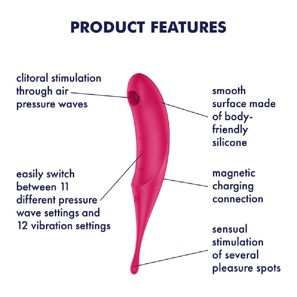 Satisfyer Twirling Pro Hybrid Air Pulse Vibrator Red - Image 4