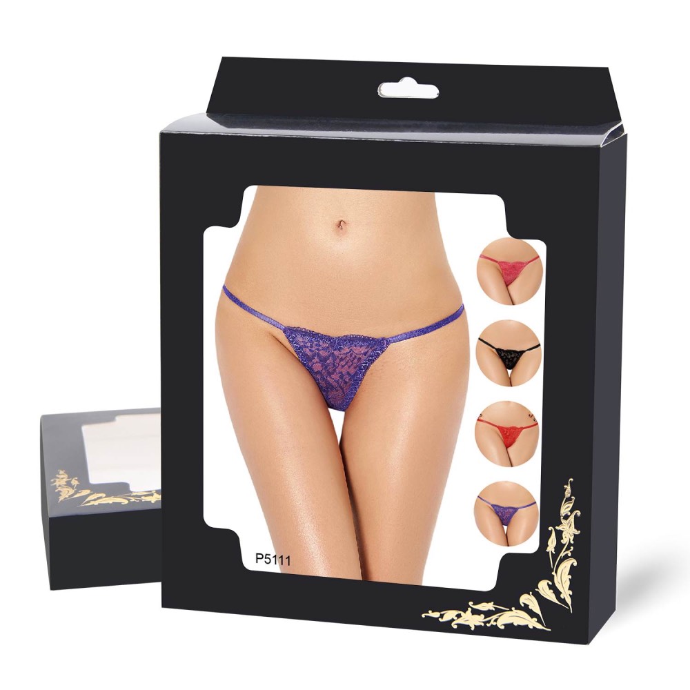 Plus Size Tiny Lace String Purple - Image 2