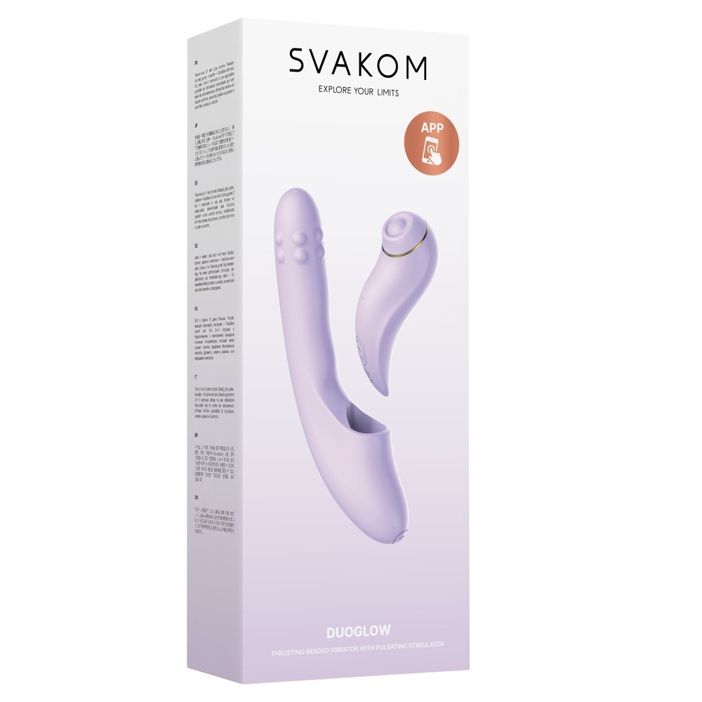 Svakom DuoGlow Thrusting Beaded Vibrator with Pulsating Stimulator - Image 7