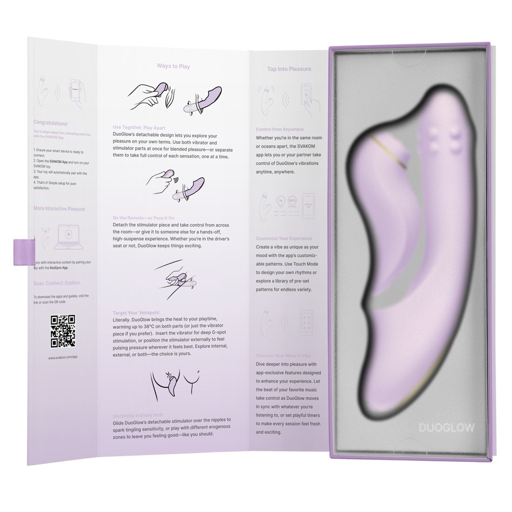 Svakom DuoGlow Thrusting Beaded Vibrator with Pulsating Stimulator - Image 6