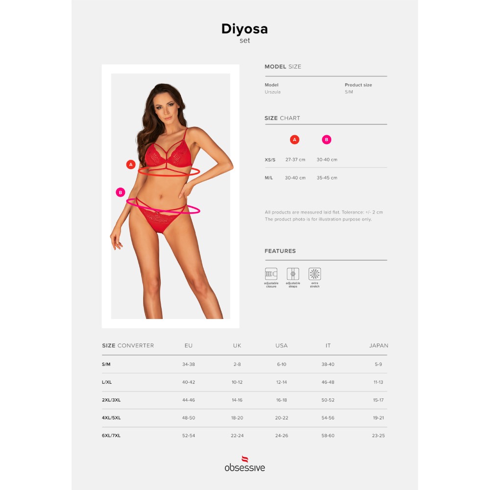 Obsessive Diyosa Bra with Panties Red - Image 5