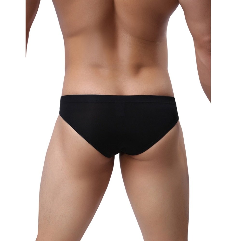 Sexy Hollow Cut Mens Brief Black - Image 2