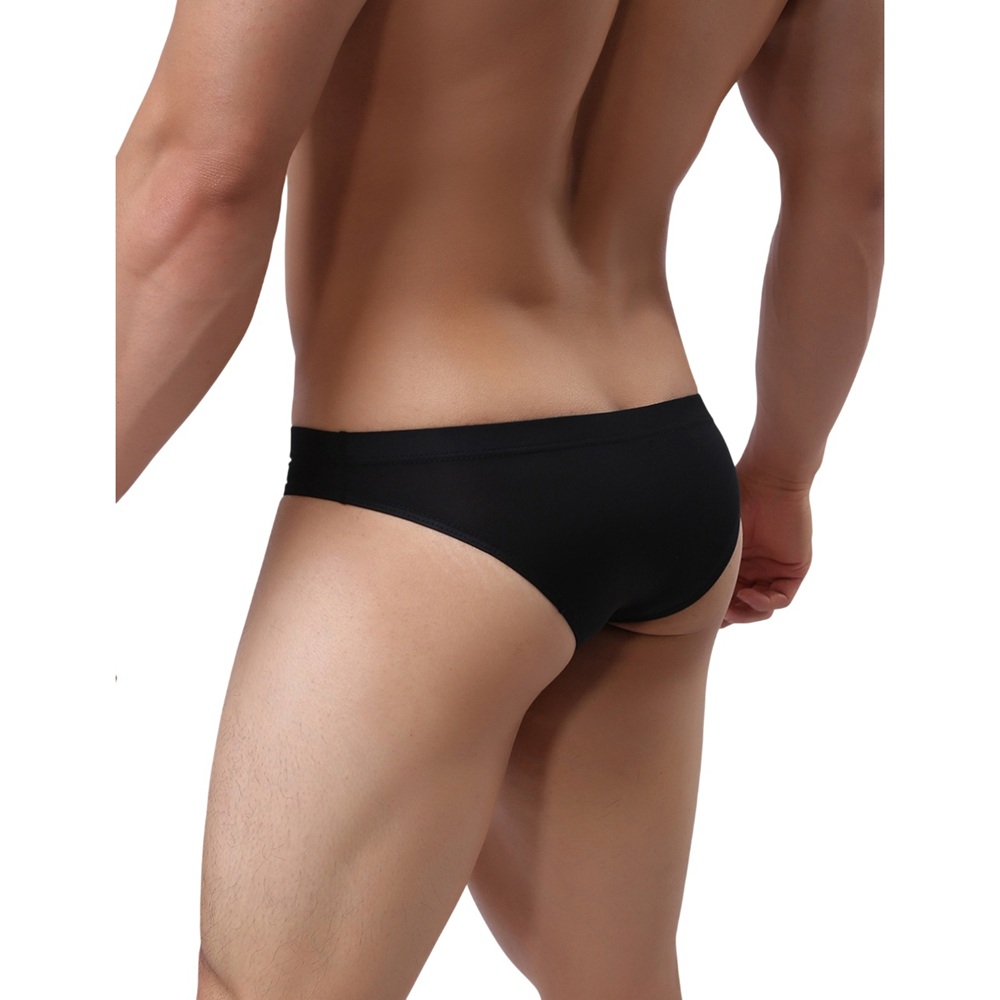 Sexy Hollow Cut Mens Brief Black - Image 3