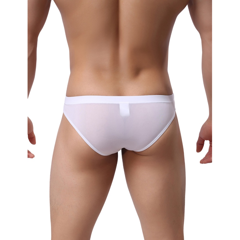 Sexy Hollow Cut Mens Brief White - Image 4