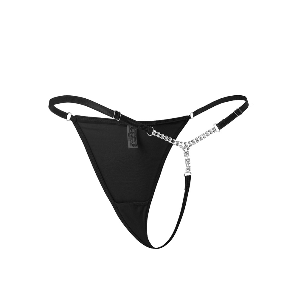 Black G-String with Diamond Back - Image 3
